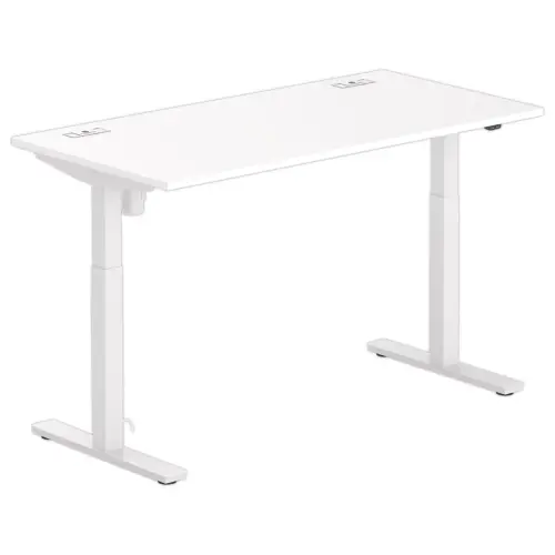 Bureau BERNE électrique 160 x 80 blanc/blanc boitier simple photo du produit