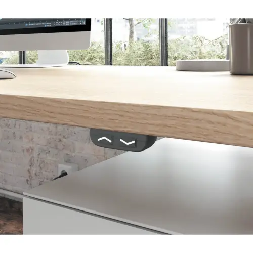 Bureau BERNE électrique 160 x 80 blanc/blanc boitier simple photo du produit