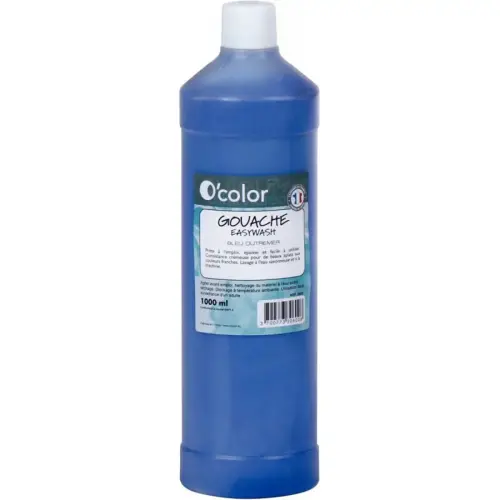 Flacon de gouache liquide - 1 L - Bleu - O'Color photo du produit