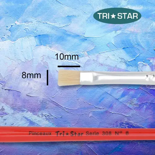 Pinceau plat peinture acrylique et &agrave; l'huile - En soie - N&deg;8 - OZ International photo du produit
