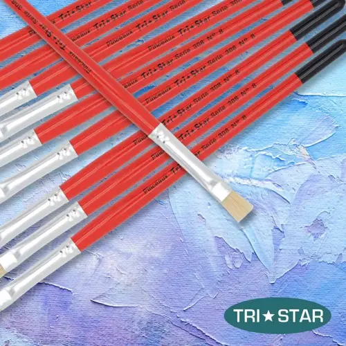 Pinceau plat peinture acrylique et &agrave; l'huile - En soie - N&deg;8 - OZ International photo du produit