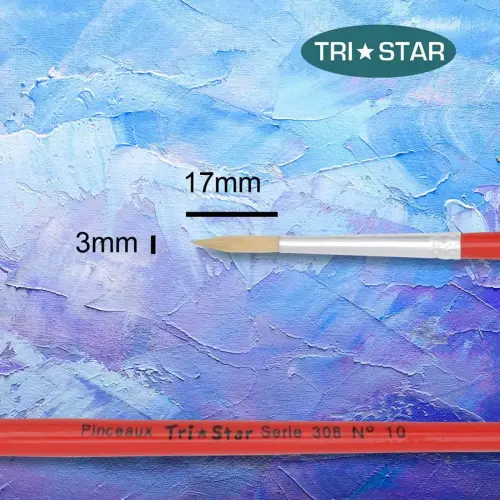 Pinceau rond pour peinture acrylique et huile - En soie - N&deg;10 - OZ International photo du produit