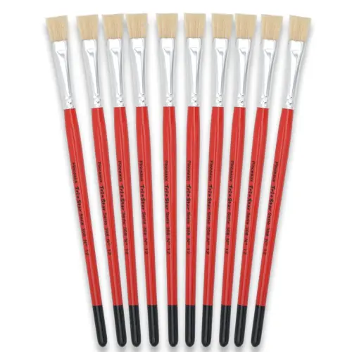 Pinceau plat pour peinture acrylique et huile - En soie - N°12 - OZ International photo du produit