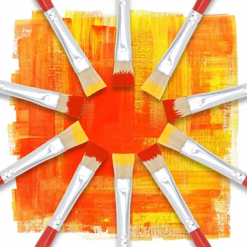 Pinceau plat pour peinture acrylique et huile - En soie - N°12 - OZ International photo du produit