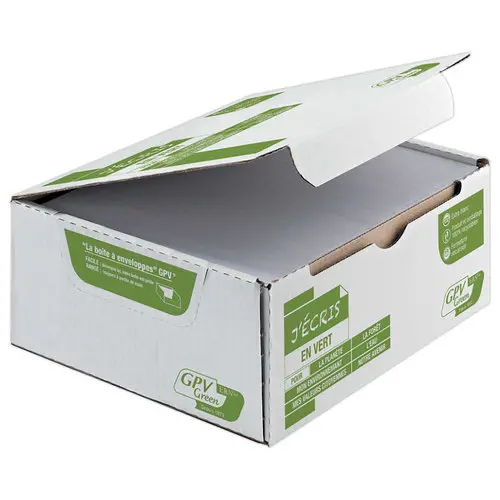 500 Enveloppes blanches bande siliconn&eacute;e  - 110x220 90g - recycl&eacute; - GPV GREEN photo du produit