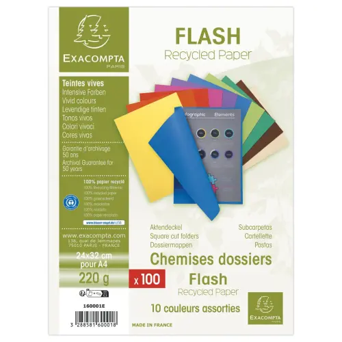 500 Chemises 24x32 cm - 220 g - EXACOMPTA photo du produit