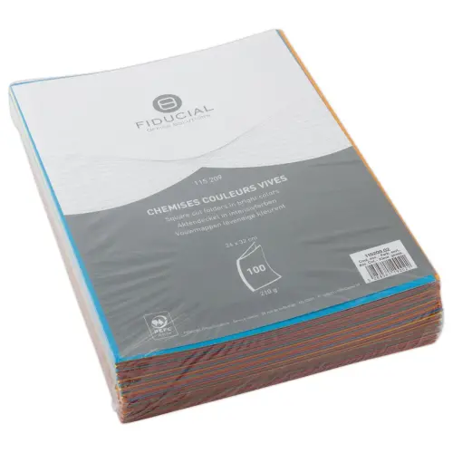 500 Chemises cartonnées colorées - FIDUCIAL photo du produit