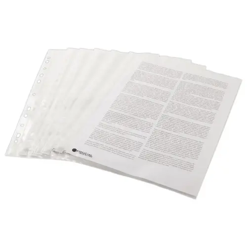1000 Pochettes perfor&eacute;es FIDUCIAL en polypropyl&egrave;ne 6,5/100e lisse photo du produit