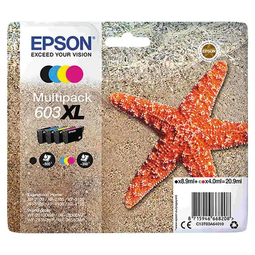 4 CARTOUCHES Epson 603XL N.C.J.M MULTIPACK photo du produit