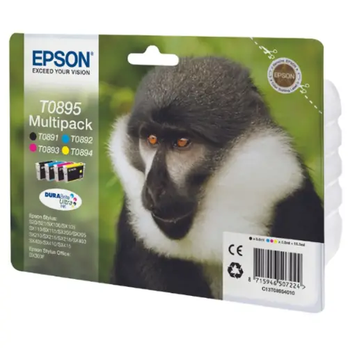 4 CARTOUCHES Epson T0895 SINGE N.C.J.M MULTIPACK photo du produit