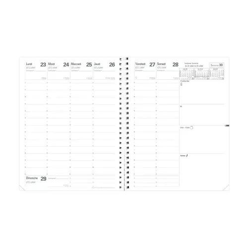 Agenda semainier Club - 21x27cm - Bleu - Septembre à septembre - QUO VADIS photo du produit