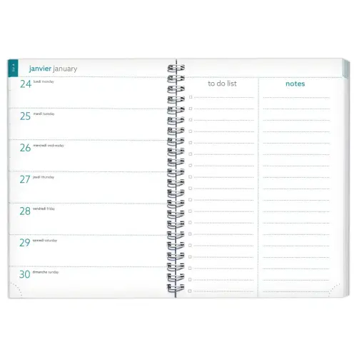 Agenda semainier spirale Mini Labo - 15x21cm - Motif oiseau rose- Janvier à décembre - EXACOMPTA photo du produit