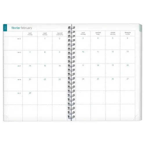 Agenda semainier spirale Mini Labo - 15x21cm - Motif oiseau rose- Janvier à décembre - EXACOMPTA photo du produit