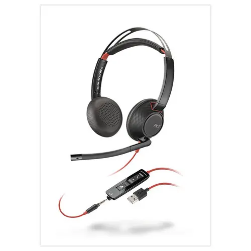 Casque filaire Poly Blackwire 5220 - USB-A/C - HP photo du produit