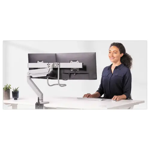 Bras porte-écrans double à barre transversale Eppa - Argent - FELLOWES photo du produit