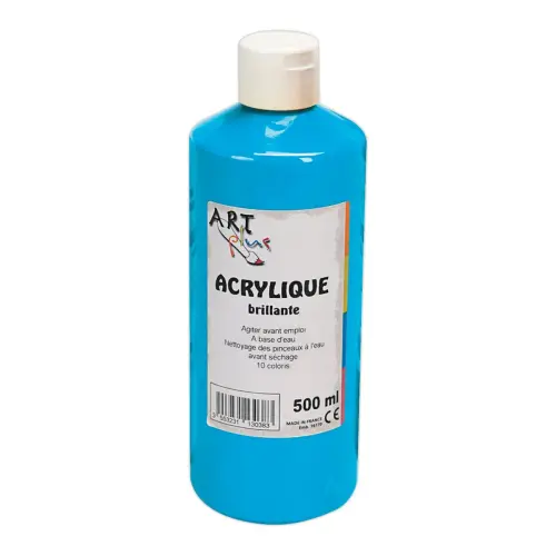 Gouache acrylique - 500 ml - Bleu - Art Plus photo du produit
