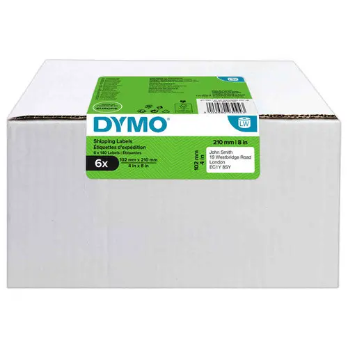Pack de 6 Rouleaux de 140 étiquettes blanches 102x210mm pour DYMO Label Writer photo du produit