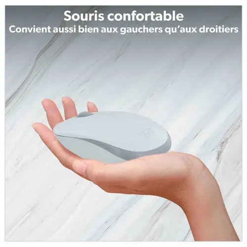 Kit clavier et souris sans fil Classy - 13 raccourcis multim&eacute;dias - R&eacute;cepteur USB unique - Blanc - T'NB photo du produit