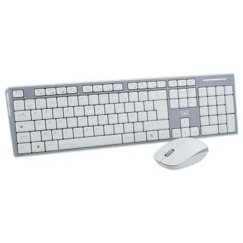 Kit clavier et souris sans fil Classy - 13 raccourcis multimédias - Récepteur USB unique - Blanc - T'nB photo du produit