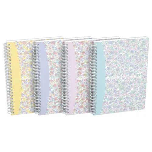 Cahier Flowers 14,8 x 21 cm - 5x5marg&eacute; -120 pages - Oxford photo du produit
