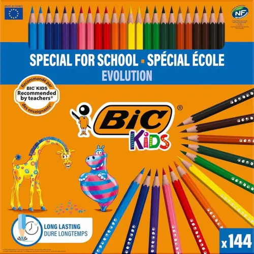 Boîte de 144 crayons de couleur Evolution Kids - Coloris assortis - Bic photo du produit