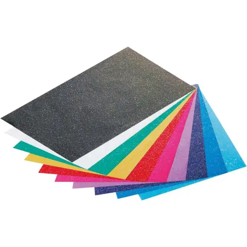 10 Feuilles de papier paillet&eacute; - 23 x 33 cm - 70g - Coloris assortis photo du produit