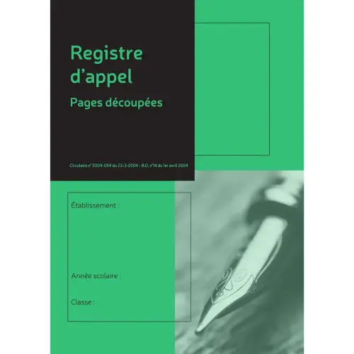 Registre annuel d'appel journalier - A4 - Vert - Exacompta photo du produit
