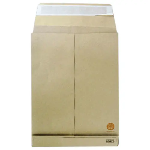 150 Pochettes kraft brun 280x380mm à soufflets (x3) 40mm photo du produit