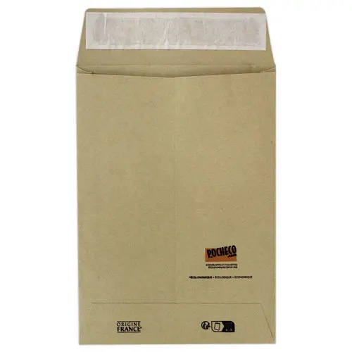 150 Pochettes kraft brun - 160x230mm à soufflets - POCHECO photo du produit