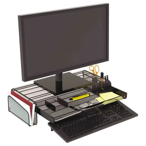 Support écran & organisateur de bureau à compartiments photo du produit
