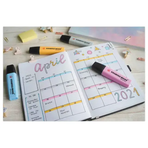 4 Surligneurs BOSS ORIGINAL Pastel - Pointe biseautée  - STABILO photo du produit