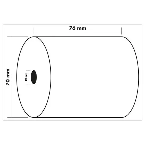10 Bobines caisses et terminaux point de vente 76 x 70 mm photo du produit