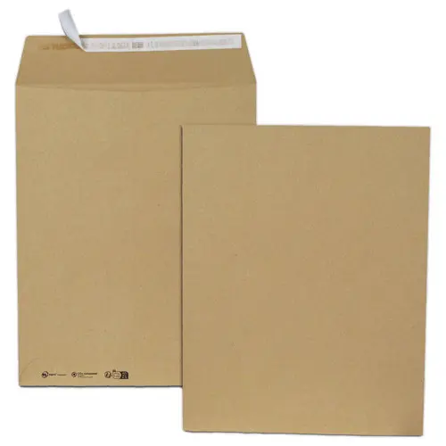 250 Pochettes kraft recyclées 260x330 mm 90g bande siliconée photo du produit
