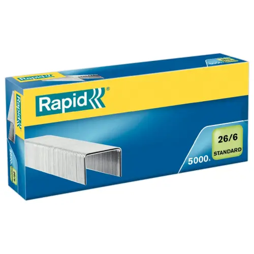 5000 Agrafes en fil mou galvanis&eacute; - N&deg;26/6 - Rapid photo du produit