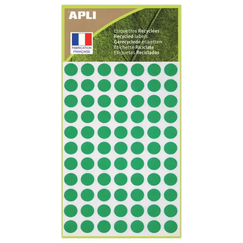 462 Pastilles de signalisation rondes,&Oslash; 8 mm, vert, 100% recycl&eacute; photo du produit