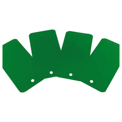 1000 Etiquettes plastiques avec trou de suspension - 110 x 55mm - Verte photo du produit