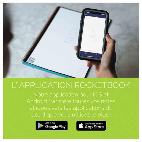 Bloc-notes connecté et réutilisable - A4 - 32 pages - Noir - ROCKETBOOK photo du produit