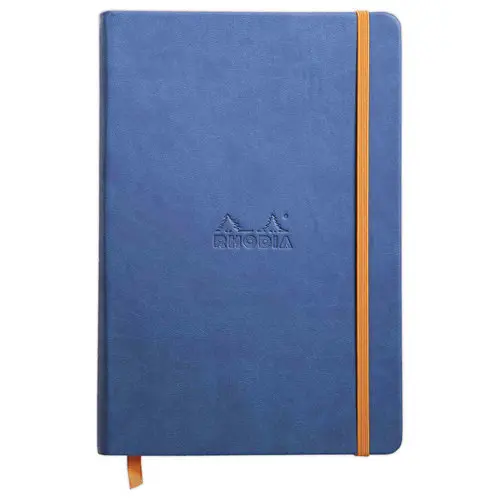 Carnet broch&eacute; Rhodiarama A5 192 pages - couverture rigide - bleu - Rhodia photo du produit