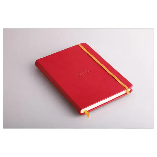 Carnet broché Rhodiarama A5 192 pages,ligné, couverture rigide rouge photo du produit