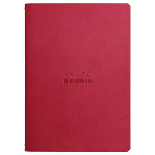 Carnet piqué Rhodiarama A5 64 pages, ligné, couverture souple rouge photo du produit