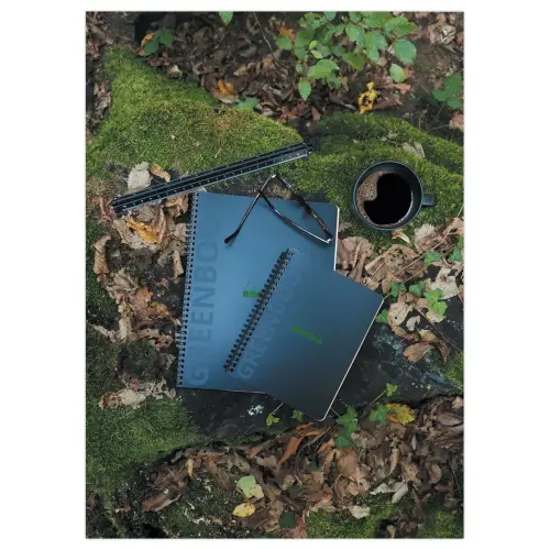 Cahier Rhodia polypropyl&egrave;ne recycl&eacute; 160 pages A4+ Lign&eacute;. Noir photo du produit