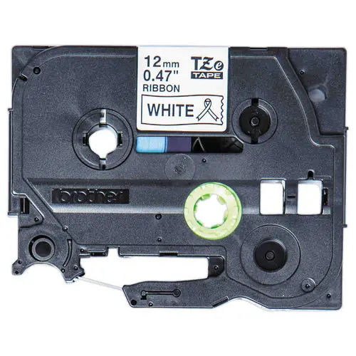 Ruban étiqueteuse Brother tissu noir sur blanc 12 mm (4m) photo du produit