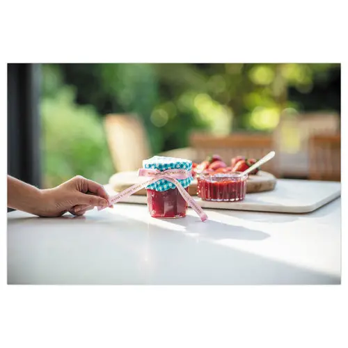 Ruban étiqueteuse tissu or sur rose12 mm (4m) photo du produit