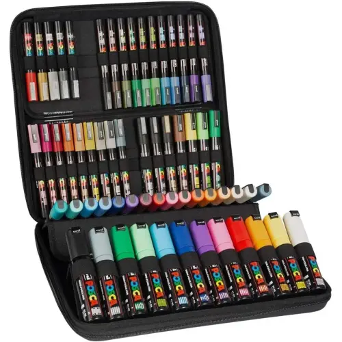 Assortiment de 60 marqueurs peinture à base d'eau - Posca photo du produit