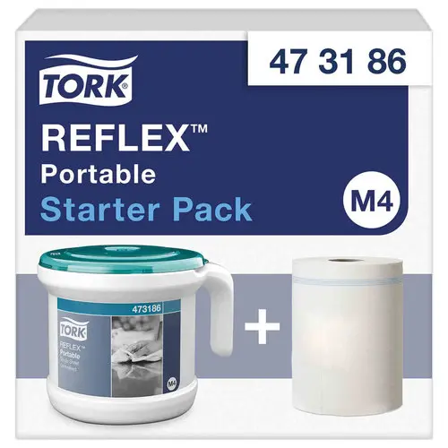 Starter pack Bobine à Dévidage centrale M4 - Blanc et turquoise - TORK photo du produit