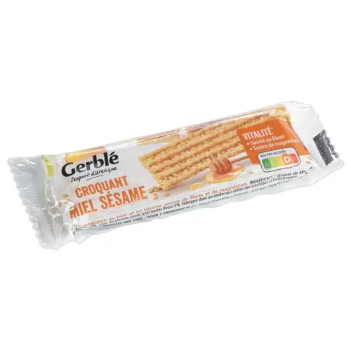 18 Sachets de 3 biscuits croquants - Miel et s&eacute;same - Gerble photo du produit