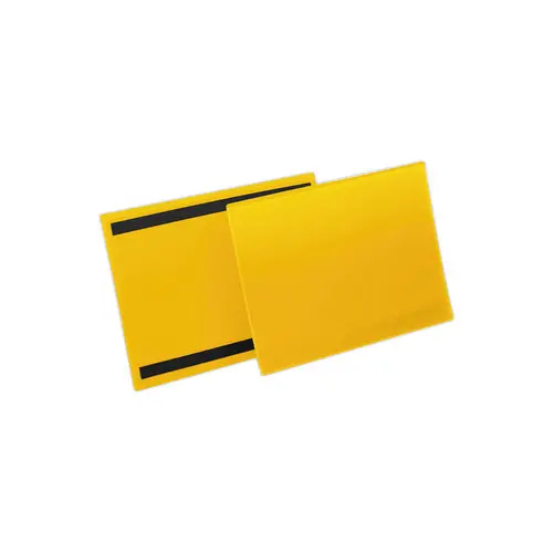 50 Pochettes porte-documents magnétiques - A4 paysage - Jaune - DURABLE photo du produit