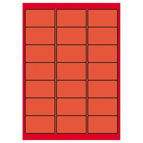100 Planches d'étiquettes L63,5xH38,1 mm 2100 étiq/ boîte, orange vif photo du produit