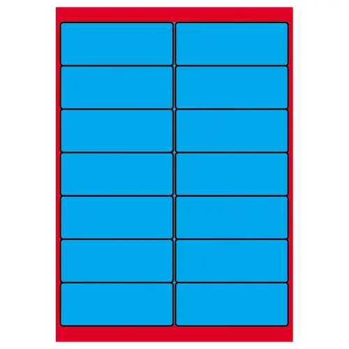 Boite de 100 Planches d'étiquettes L99xH38,1 mm 1400 étiq/ boîte, bleu vif photo du produit