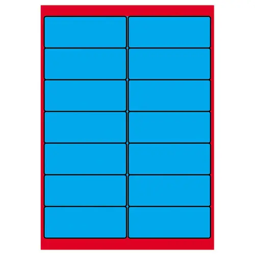 100 Planches d'étiquettes L99xH38,1 mm 1400 étiq/ boîte, bleu vif photo du produit